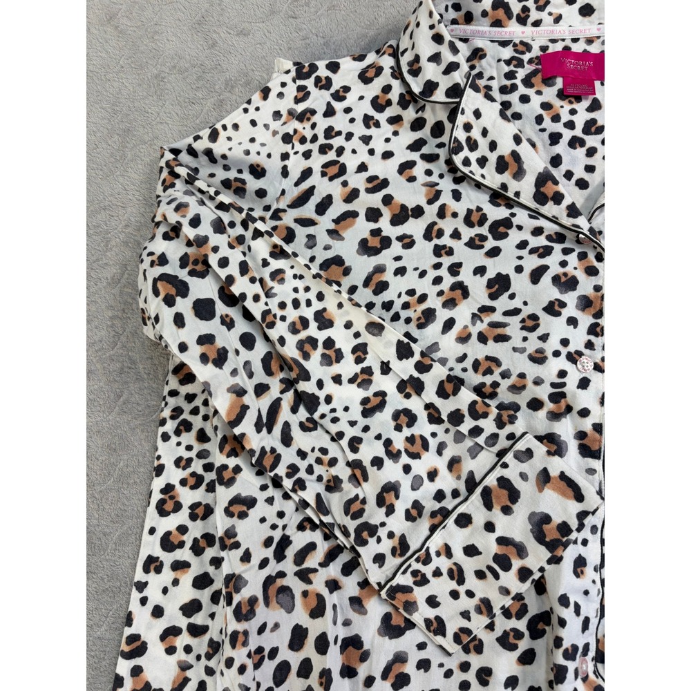 Victorias Secret Pajama Set XL Leopard Animal Print Cotton Sleepwear 288253-DQ9 - Picture 2 of 16
